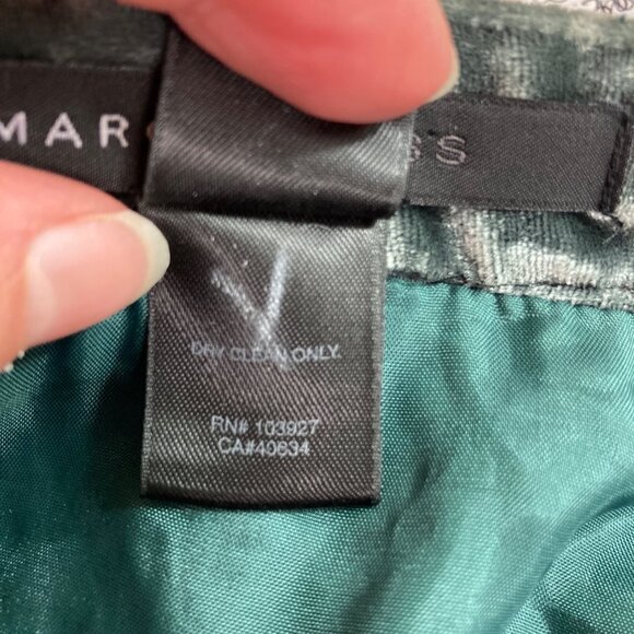 Marc Jacobs Green Velvet Polka Dot Midi Skirt 8 Rayon Silk Blend Whimsigoth - Picture 4 of 9